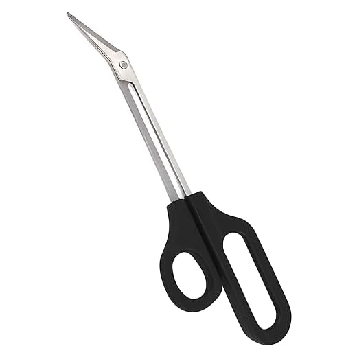 8.3 Inch Long Handle Toenail Scissors for Thick Nails & Easy Reach Long Handled Toe Nail Clippers for Seniors Women Men (Black)