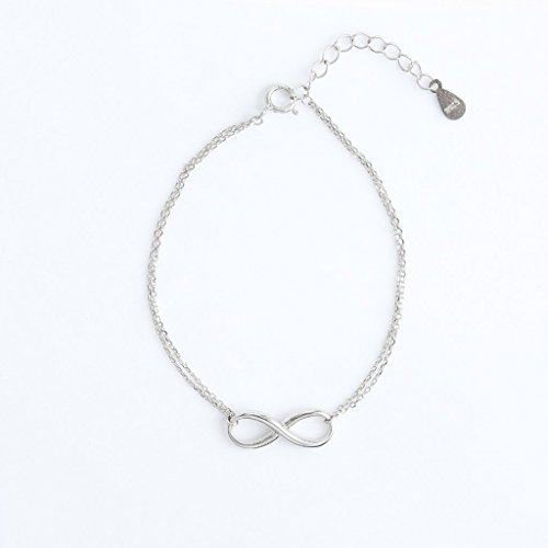 FORWIN UK- Argento 925 Bracciale in Argento Sterling personalità semplici Amiche Regali 8-Open Ring Aperto (Colore : Platinum Bracelet)