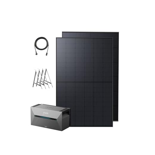 Anker SOLIX kit solaire avec batterie (870 W | 1 600 Wh), Solarbank 2 E1600 Plus (1 600 Wh), 2 panneaux solaires RS40T (435 W), supports, capacité max. 9,6 kWh, installation Plug&Play…