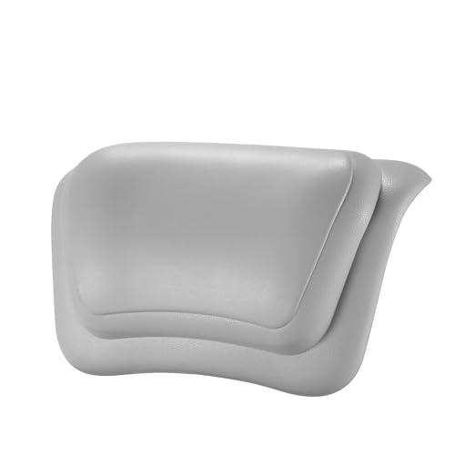 Koelaa Cuscino da Bagno, Impermeabile, con Ventose Antiscivolo, Cuscino Vasca Impermeabile, Ergonomico, per Vasca da Bagno, Spa, Supporto per Collo e Testa - Grigio