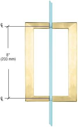CRL SQ8X8SB Satin Brass 8" x 8" SQ Series Square Tubing Back-to-Back Pull Handles
