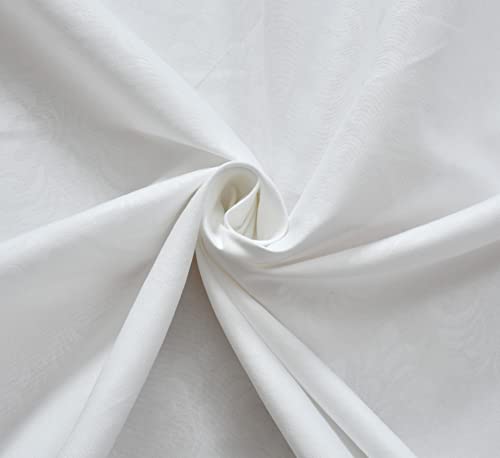 Image of Fitzy 280 TC Fitted bedsheet Single Size, Elastic bedsheet,36x78 inches + 10 inches Drop, with 1 Pillow Cover (Damass-White, 36 inch x 78 inch)