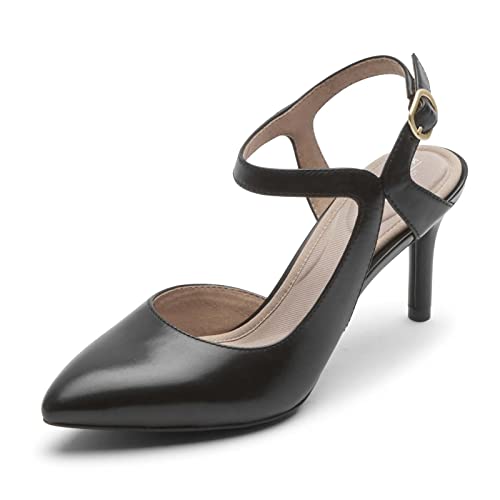 Escarpins Rockport Total Motion chaussure talon 75 mm cuir noir femme sangle croisée
