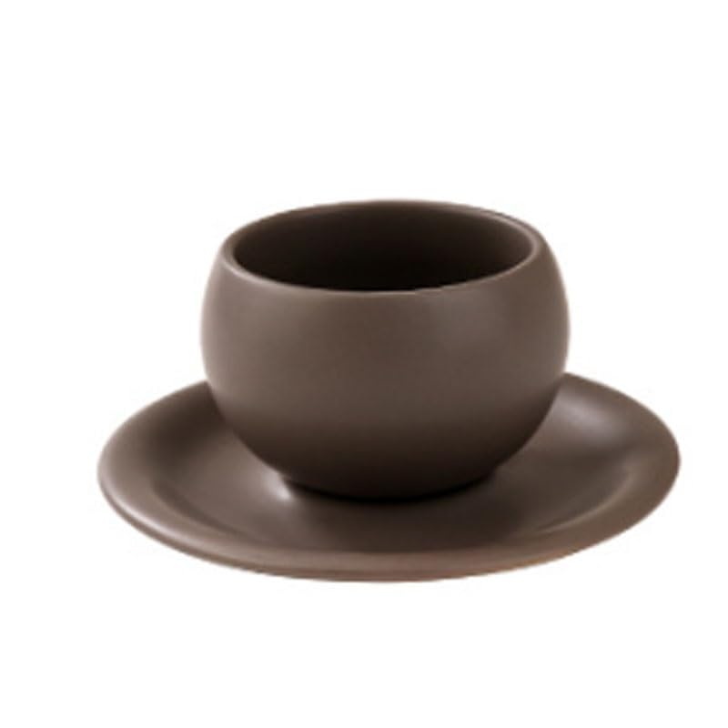 Porcelanowy kubek do kawy ze spodkiem, Europejski ceramiczny zestaw spodków do filiżanek kawy w kształcie jajka restauracji Latte(Style4)