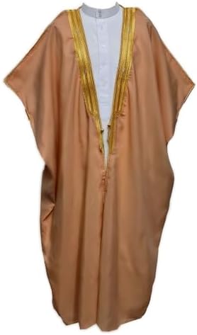 Bisht Cloak Arab Dress Thobe Saudi Mens Robe Eid Adult Size for Imam Eid Wedding Muslim