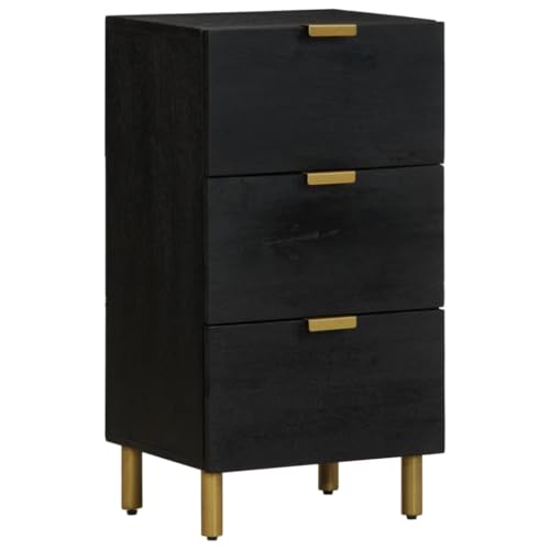 Vetnasa Aparador de Madera de ingeniería Negro 40x33x75 cm Mobiliario, Armarios y Almacenamiento, Almacenamiento para CD y DVD Negro 17,4 KG