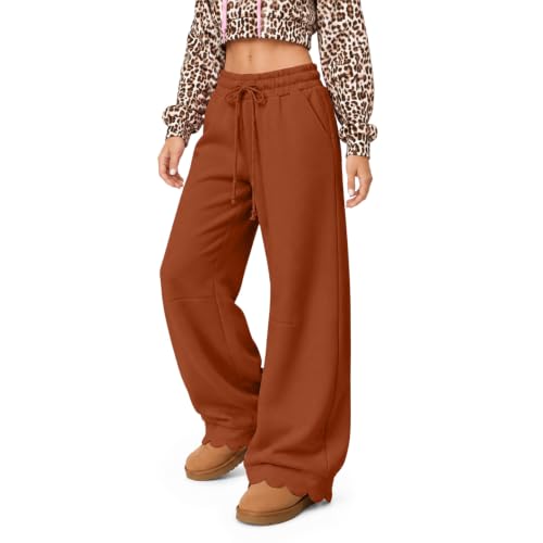 Wide Leg Sweatpants Women Baggy Scalloped Lounge Sweatpants Sweat Pants - image 2