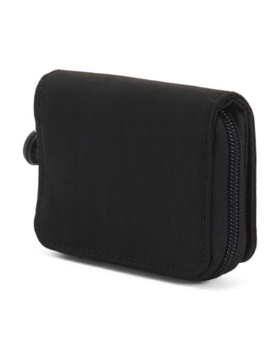 Kipling Womens Women's Tops Wallet, Compact, Practical, Nylon Travel Card Holder Small Wallet, Tonal Black, 3 L x 4 H 1 D US2