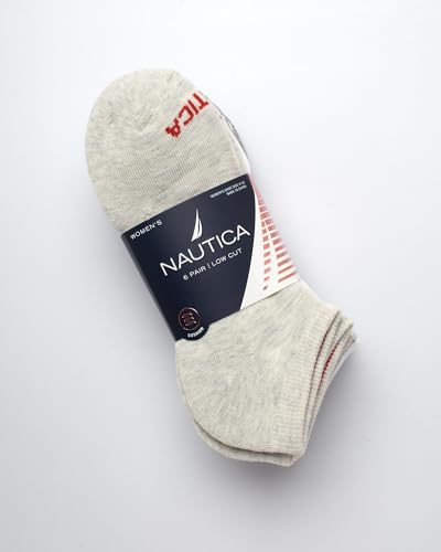 Image of Nautica Womens Low Cut Socks - 6 Pack Soft Stretch Breathable Mesh Cushioned Athletic Performance No Show Socks for Women