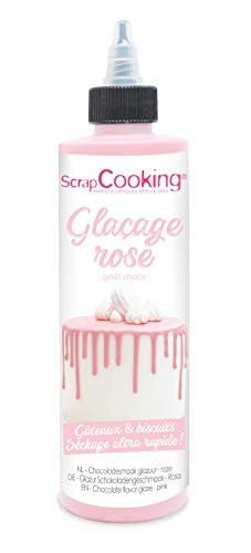 ScrapCooking - Glaçage Rose Prêt à l’Emploi 130g - Goût Chocolaté & Séchage Rapide - Pour Pâtisseries, Éclairs, Gâteaux, Biscuits, Desserts,...