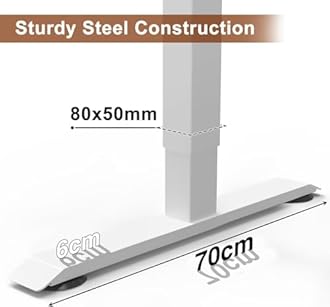 Devoko Electric Standing Desk 180x80cm, 18mm Thick Tabletop, Height Adjustable with Sedentary Reminder, USB Charging Port, 3 Memory Smart Panel, Heavy-Duty Steel Frame (White frame+black top)