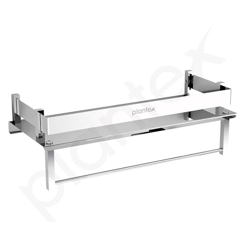 Image of Plantex Stainless Steel Shelf for Bathroom /Multi-Purpose Shelf for Kitchen /Bedroom /Living Room /Bathroom Accessories - (12x5 inch - Chrome)