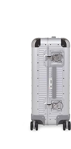 MILANO Bank S 30" Made in Italy Aluminum Sport Check-in Luggage - Hardside Framed Cabin Suitcase with 4 Spinner Wheels - Moonlight Silver3