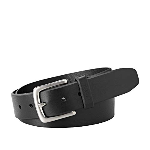 Fossil Cinto masculino de couro preto, Joe Black, 32