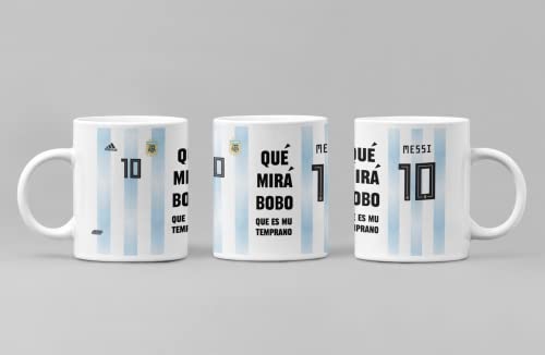 Taza Messi "Qué mirá bobo" Camiseta Argentina Cover