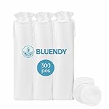 BLUENDY Premium Cotton Rounds for Face (300 Count), 100% Pure Cotton Makeup Remover Pads, Lint-Free Travel-Ready, Portable, High-End Soft Cotton Wipes (300)