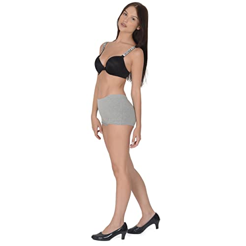 Image of EVA & JOY Women's Cotton Solid Mid-Rise Boyshort Panty