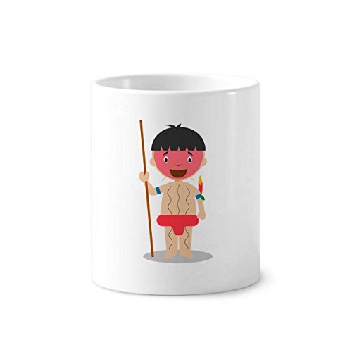 Mug en céramique Kopenawa blanc 350 ml et porte-brosse à dents dessin animé
