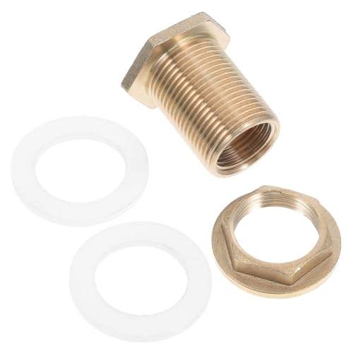 BIUDECO Conector de Latón para Tanque de Agua con Macho y Hembra Accesorio Resistente con Interfaz de Drenaje Kit para Mangueras de Jardín Compatible con Tapas y Enchufes Instalación