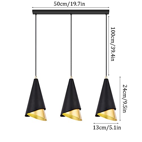 Suspension en métal style industriel finitions soignées à trois têtes