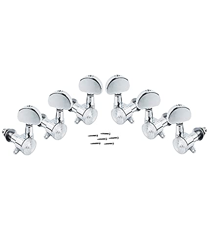 AYUBOUSA Locking Guitar String Tuning Pegs Sealed Machine Heads Tuners Tuning Keys 3 Left 3 Right for Electric Guitar or Acoustic Guitar Chrome.