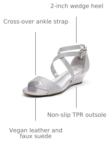 Image of DREAM PAIRS Women's Low Wedge Sandals Ankle Strap Heel Sandal Open Toe Wide Dress Summer Shoes
