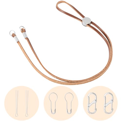 Epkoxlx 100% Metal-Reinforced Genuine Leather Cowboy Hat Chin Strap - Adjustable Windproof Stampede String for Ranch Horse Riding Hiking Convertibles(Unisex for Men & Women) (Tan)