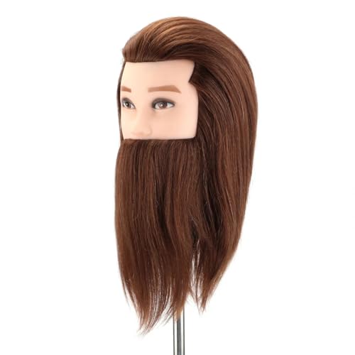 mannequin head human hair for hair styling barber mannequin head male with 100 human hair and beard cosmetology training manikin head with stand
