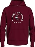 Tommy Hilfiger Hilfiger Flag Arch-Sudadera con Capucha, Rojo Profundo, XL para Hombre
