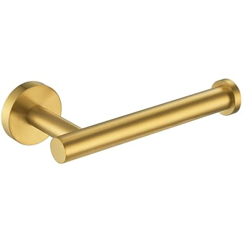 Toilet Paper Holder Brushed Gold, Angle Simple SUS304 Stainless Steel Bathroom Paper Roll Holder Hanger, Lavatory Tissue Dispenser Wall Mount Cover
