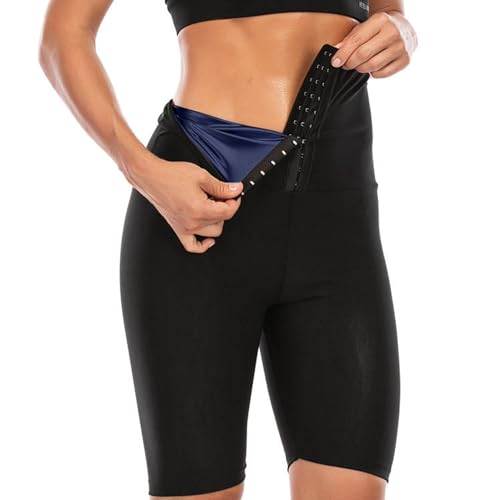 Image of GVV Sauna Sweat Shorts Pants for Women Compression Shapewear Body Shaper Tummy Control Thigh Slimming High Waist Workout Gym Exercise Yoga Thermo Trainer