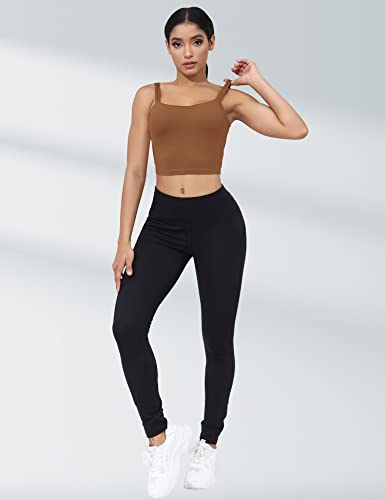 Image of LUYAA Womens Workout Sports Bras Backless Padded Yoga Tank Tops Crop Twist Low Back Cami Bra for Gym