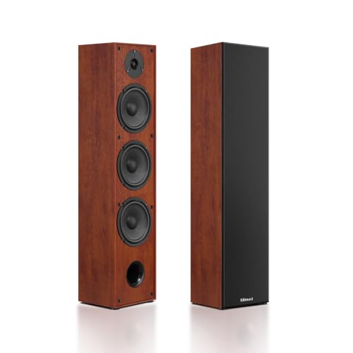 Elimavi Floor Tower Speakers Pair 3x6.5" Woofers 160W Brown