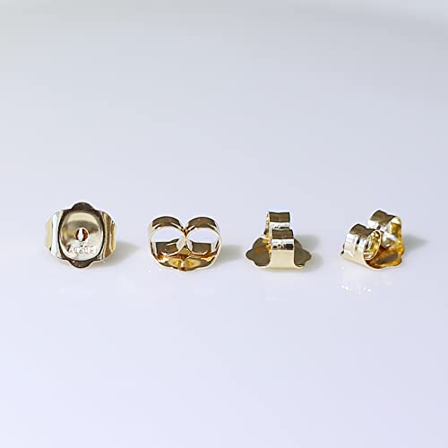 Gold Earring Backs 14K Real Gold 0.15 Grams Au585 Butterfly Yellow Solid Gold Earrings Backs Replacements For Studs 585 Hypoallergenic Pierced Secure #TOP2