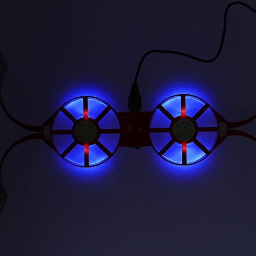 Base refrigeradora para laptop con luz LED, enfriador plegable para laptops de 600-2700 rpm, soporte refrigerador para laptops gamer con luces RGB y dos puertos USB (rojo) miniatura 5