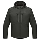 [ILM] バイク ジャケット ライディングジャケット 秋冬春 アジアンフィットモデル 防風防水保温 通気口 着脱保温インナー 着脱式フード 耐摩耗 多機能 通学通勤 街乗り JS2-BLACK-2XL