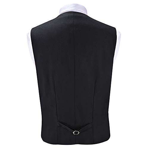 Men's 4pc Classic Jacquard Suit Vests with Tuxedo Necktie Handkerchief Bowtie Set2