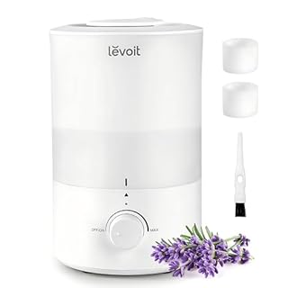 LEVOIT Humidifiers for Bedroom Large Room, 3L Cool Mist Top Fill Oil Diffuser for Baby Nursery and Plants, 360 Degree Nozzle, Quiet Rapid Ultrasonic Humidification for Home Whole House, White