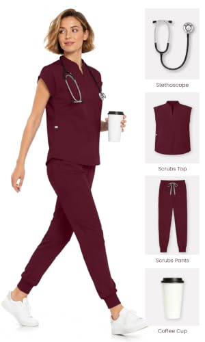 Image of Women's Sleeveless Scrub Top, Stand Collar Loose Fit Medical