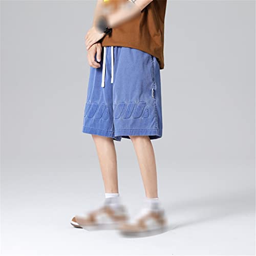 Shorts bleus décontractés d'été pour homme avec poches pratiques par YXWYXWA
