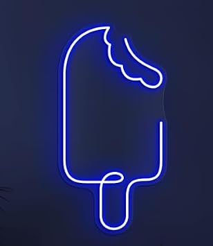 Ice Cream Neon Sign - LED Light - Ice Cream Shop Decor - Sweet Cafe Wall Art - Kids Room Neon Light - Popsicle Led Art - Custom Neon - Glow at Night - Party