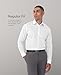 Calvin Klein Men's Non Iron Regular Fit Herringbone French Cuff Dress Shirt, White, 15.5