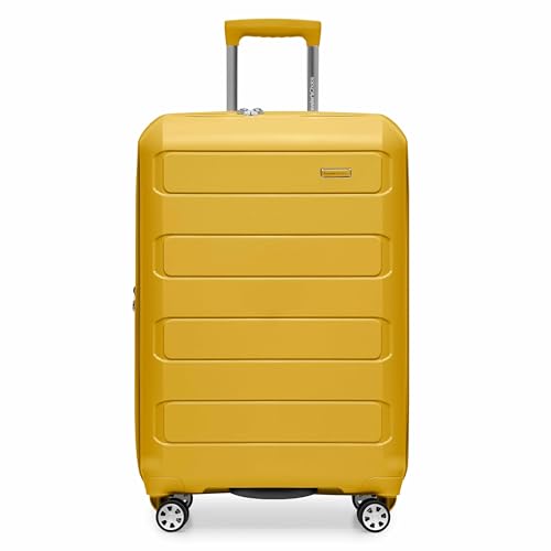 Traveler's Choice Pagosa Indestructible Hardshell Expandable Spinner Luggage, Yellow, 2-Piece Set (22/26)2