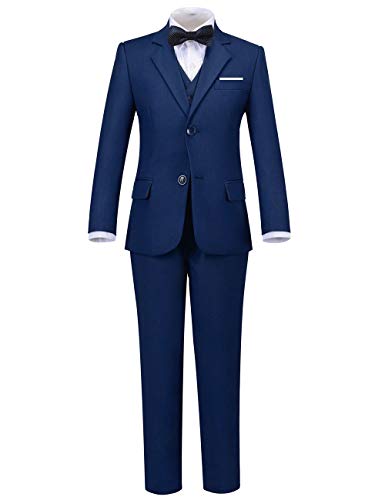 Addneo Boys Formal Suits Set For Kids Complete Outfit, Navy 5Pc, 8 #TOP8