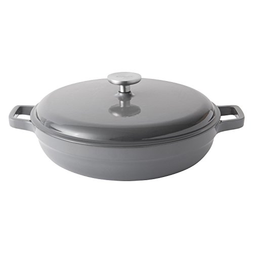 Berghoff Cocotte Baja de Hierro Fundido esmaltado 28 cm-3.7 L, Gris