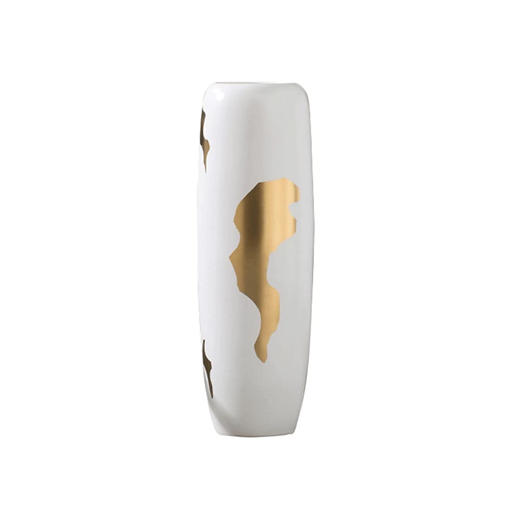 SnamicE Living Room Floor Vase White Large Ceramic Art Decoration Dried Flower Decoration Decoration Simple Flower Arrangement Vase,