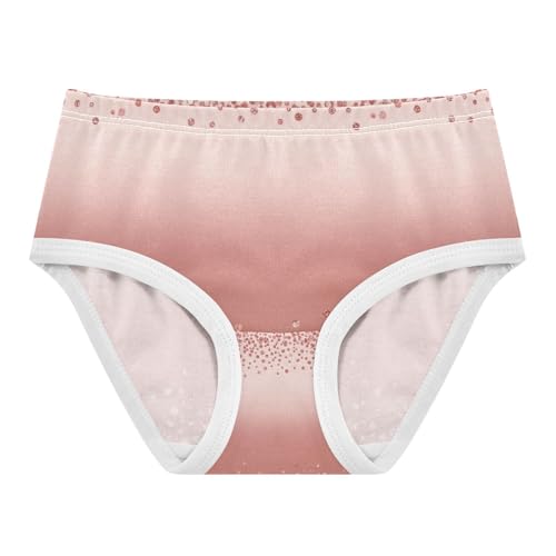 Rose Gold Underwear for Girls, Toddler Panties, Girls Cotton Underwear, 2–8 Years