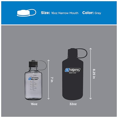 Image of Nalgene 16 oz Narrow Mouth Water Bottle, Gray