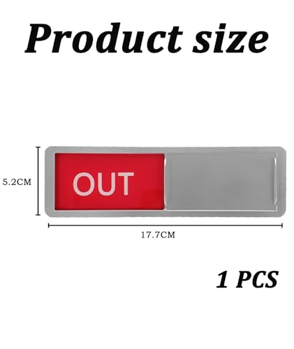Image of Vacant Occupied Door Sign for Home & Office Silver Slider with OUT /IN Status Display for Restrooms Meeting Rooms Hospitals Easy-to-Read (6.97 * 2.04in)