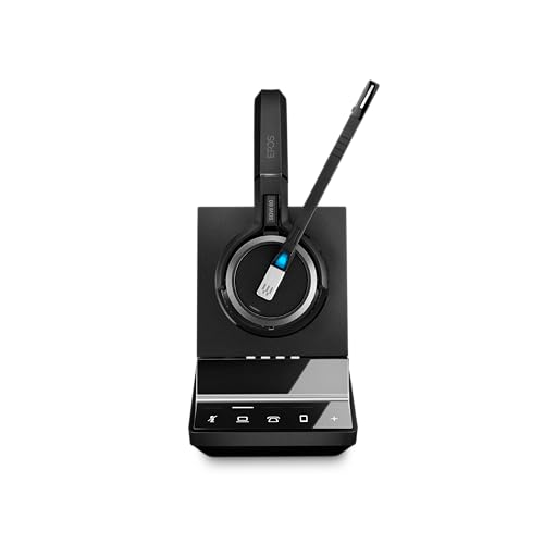 Preisvergleich Produktbild Sennheiser SDW 5065 (507000) Doppelseitige (inaural) Wireless Dect Headset für Schreibtisch Telefon Softphone / PC Verbindungen Dual Mikrofon Ultra Noise Cancelling, Schwarz